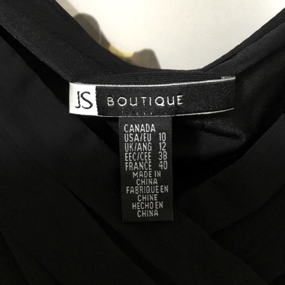 ๐ JS Boutique~Velvet Crossover Little Black Dress~Size 10๐ - Picture 4 of 12